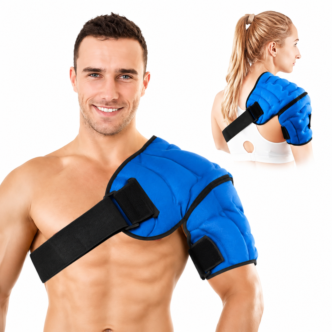 Premium Shoulder Ice Pack Wrap Hot Cold Compression Therapy Shoulder Support Adjustable Reusable Gel Shoulder Wrap Pain Relief Rotator Cuff Bursitis Tendon Support