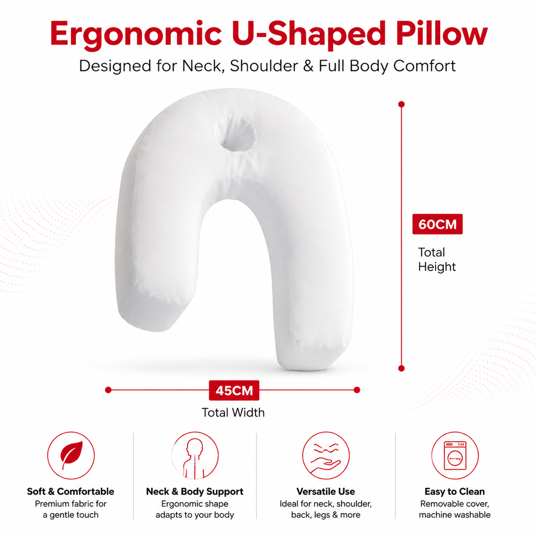 Premium Side Sleeping Pillow Neck Spine Support Cotton Pregnancy Pillow Side Sleeper Pillow Back Neck Pain Relief Ergonomic Sleep Comfort Unisex