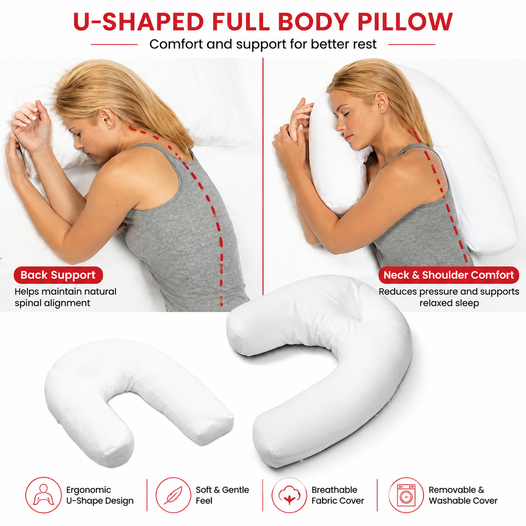 Premium Side Sleeping Pillow Neck Spine Support Cotton Pregnancy Pillow Side Sleeper Pillow Back Neck Pain Relief Ergonomic Sleep Comfort Unisex