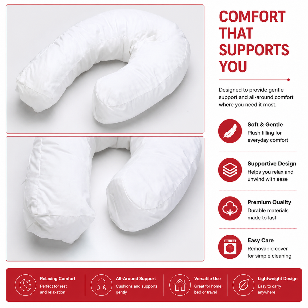 Premium Side Sleeping Pillow Neck Support Pillow Cotton Pregnancy Pillow Ergonomic Sleep Cushion Breathable Home Travel Daily Use Comfort Support Pillow