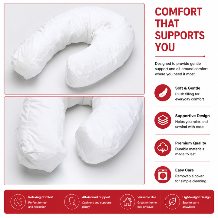 Premium Side Sleeping Pillow Neck Support Pillow Cotton Pregnancy Pillow Ergonomic Sleep Cushion Breathable Home Travel Daily Use Comfort Support Pillow