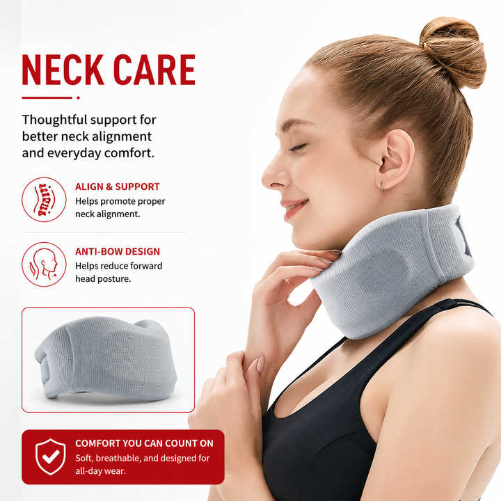 Premium Silicone Cervical Neck Support Brace Breathable Waterproof Adjustable Posture Neck Collar Pain Relief Support for Neck Comfort Sizes S M L