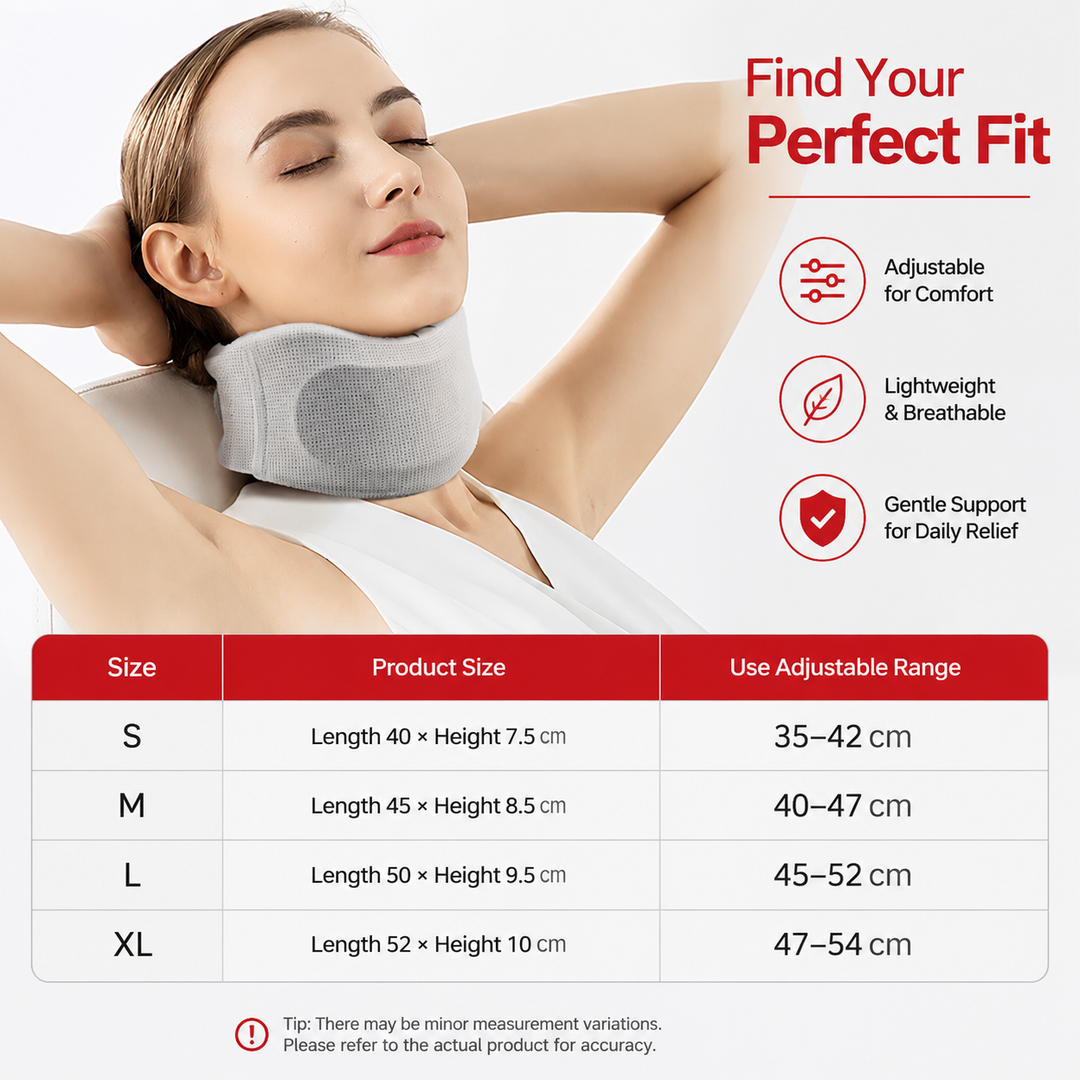 Premium Silicone Cervical Neck Support Brace Breathable Waterproof Adjustable Posture Neck Collar Pain Relief Support for Neck Comfort Sizes S M L