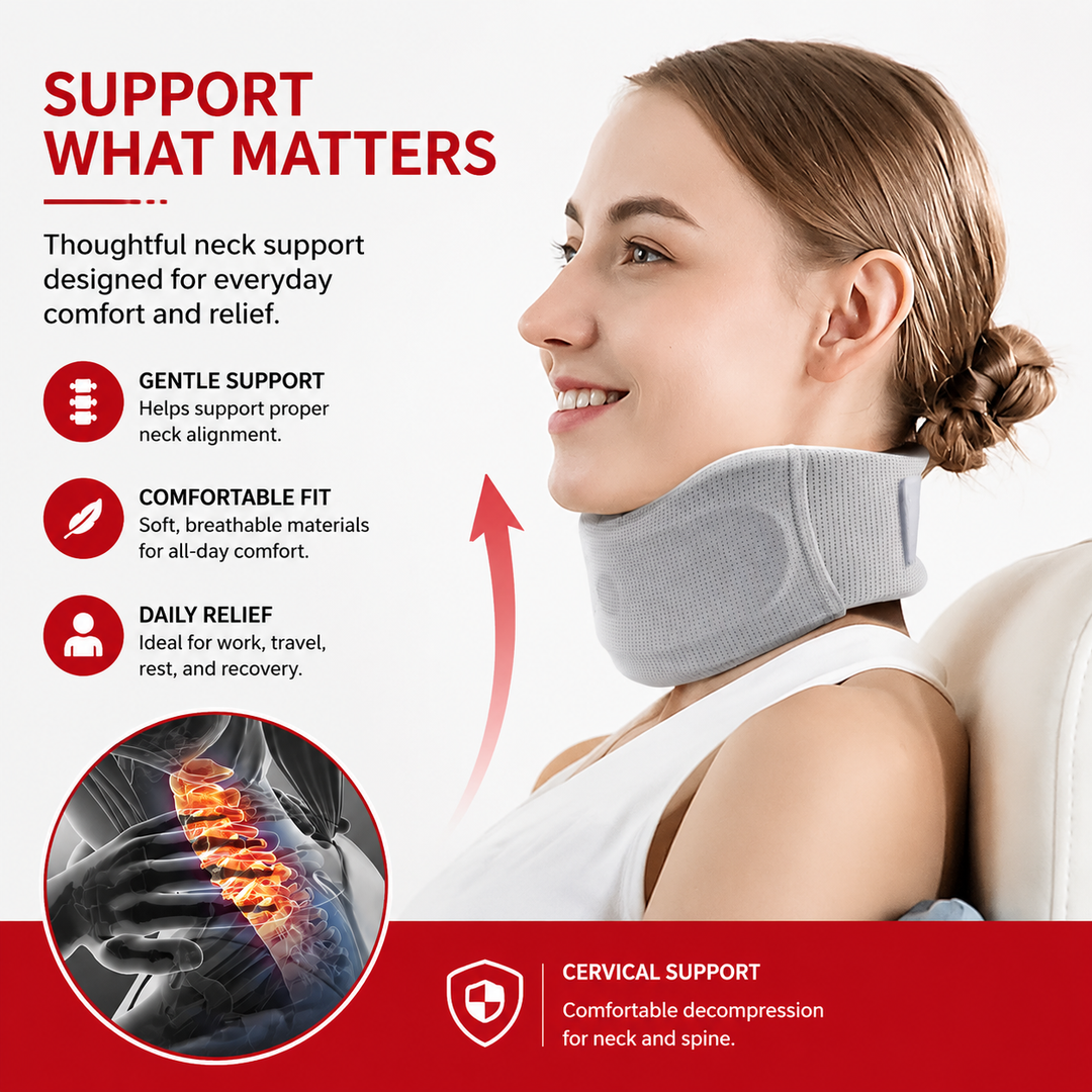 Premium Silicone Cervical Neck Support Brace Breathable Waterproof Adjustable Posture Neck Collar Pain Relief Support for Neck Comfort Sizes S M L