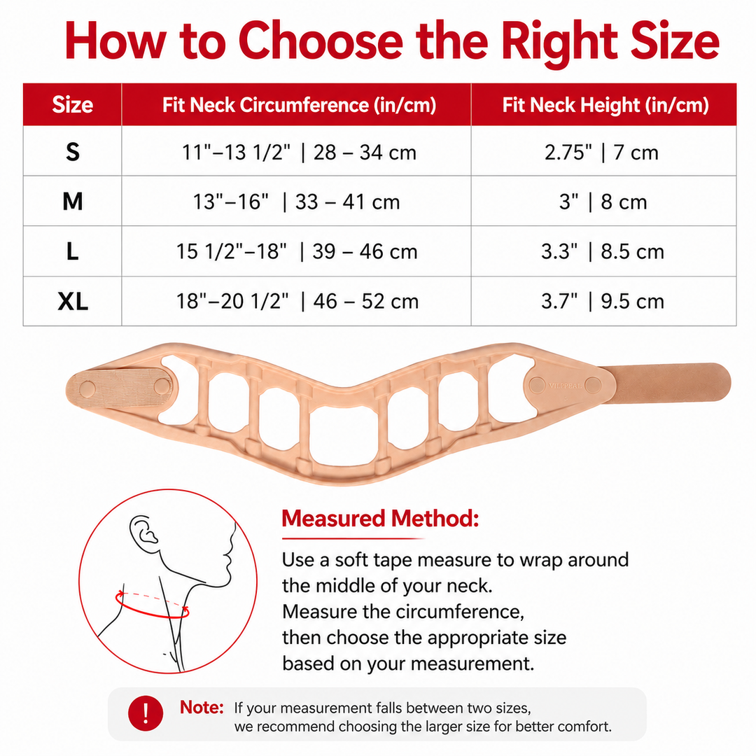 Premium Silicone Cervical Neck Support Brace Breathable Waterproof Adjustable Posture Neck Collar Pain Relief Support for Neck Comfort Sizes S M L