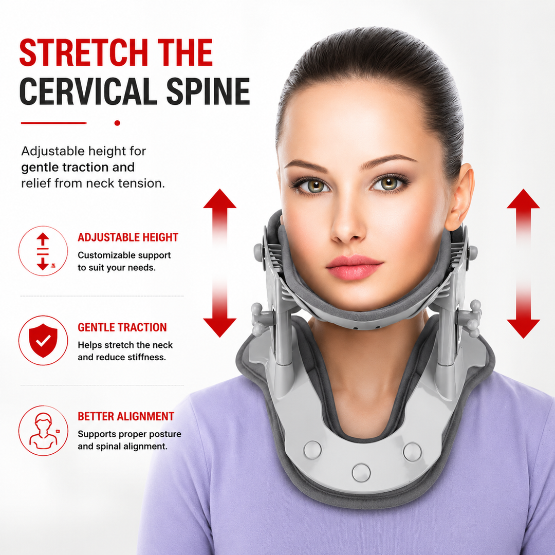 Premium Silicone Cervical Neck Support Brace Breathable Waterproof Adjustable Posture Neck Collar Pain Relief Support for Neck Comfort Sizes S M L