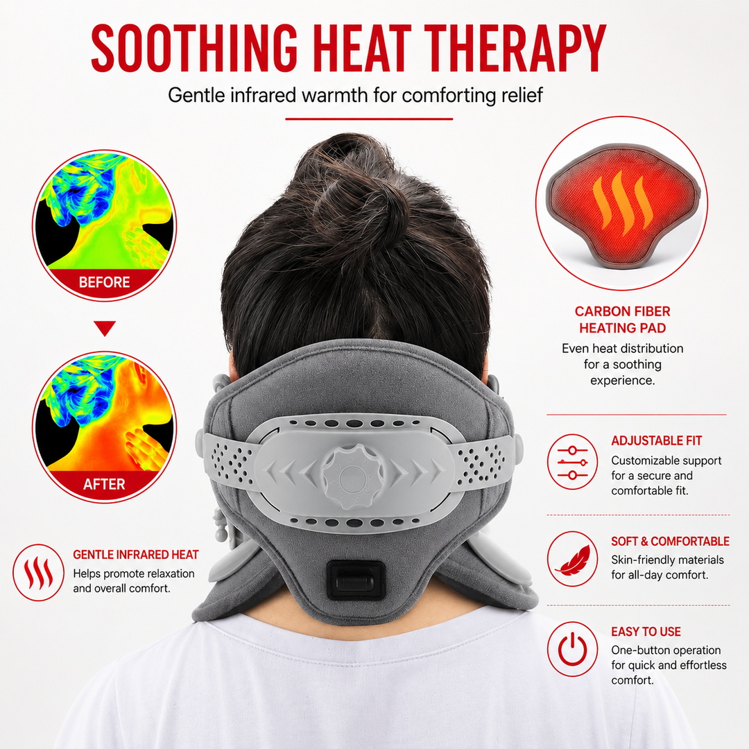 Premium Silicone Neck Brace Adjustable Support Collar Waterproof Breathable V Shape Neck Support Sizes S M L XL Ergonomic Daily Use Comfort Device