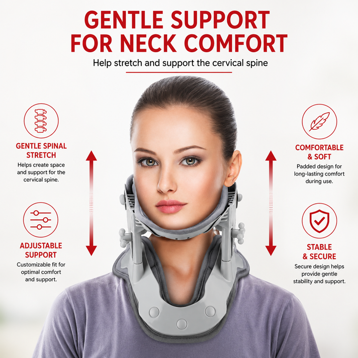 Premium Silicone Neck Brace Adjustable Support Collar Waterproof Breathable V Shape Neck Support Sizes S M L XL Ergonomic Daily Use Comfort Device