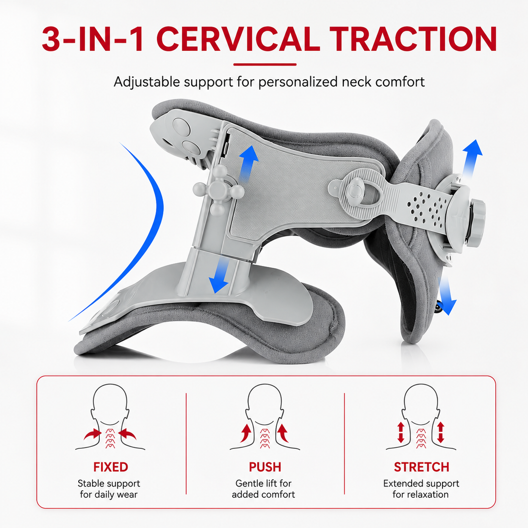 Premium Silicone Neck Brace Adjustable Support Collar Waterproof Breathable V Shape Neck Support Sizes S M L XL Ergonomic Daily Use Comfort Device