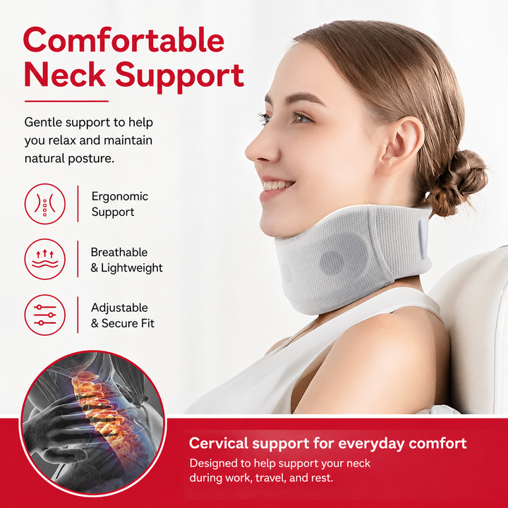 Premium Silicone Neck Brace Adjustable Support Collar Waterproof Breathable V Shape Neck Support Sizes S M L XL Ergonomic Daily Use Comfort Device