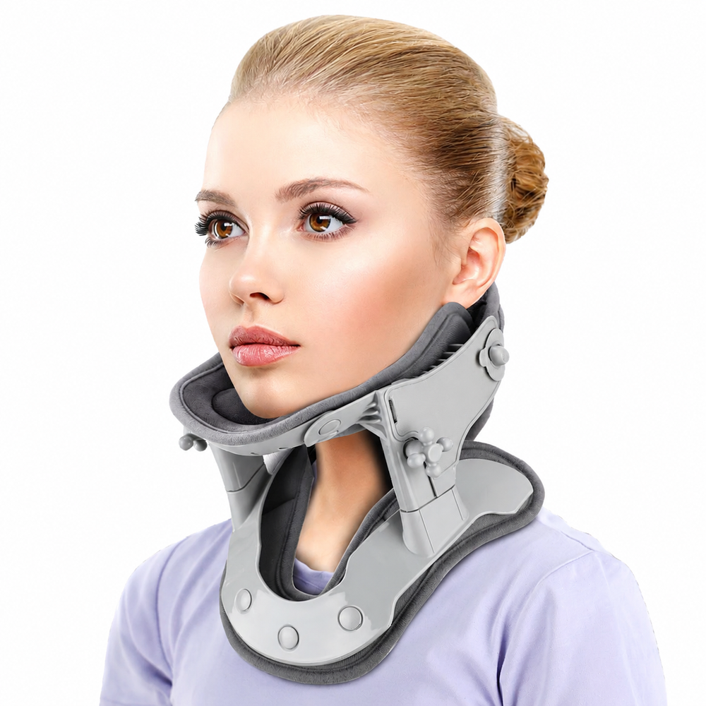 Premium Silicone Neck Brace Adjustable Support Collar Waterproof Breathable V Shape Neck Support Sizes S M L XL Ergonomic Daily Use Comfort Device