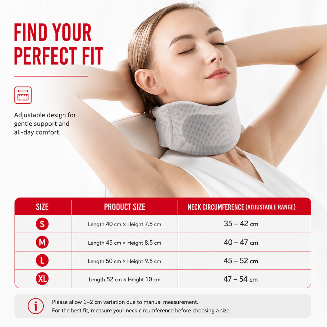 Premium Silicone Neck Brace Adjustable Support Collar Waterproof Breathable V Shape Neck Support Sizes S M L XL Ergonomic Daily Use Comfort Device