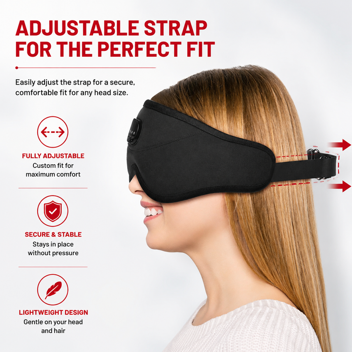 Premium Sleep Headphones Eye Mask Bluetooth 3D Blackout Sleeping Mask Wireless Audio Eye Cover for Travel Side Sleep Naps Relaxation Comfort