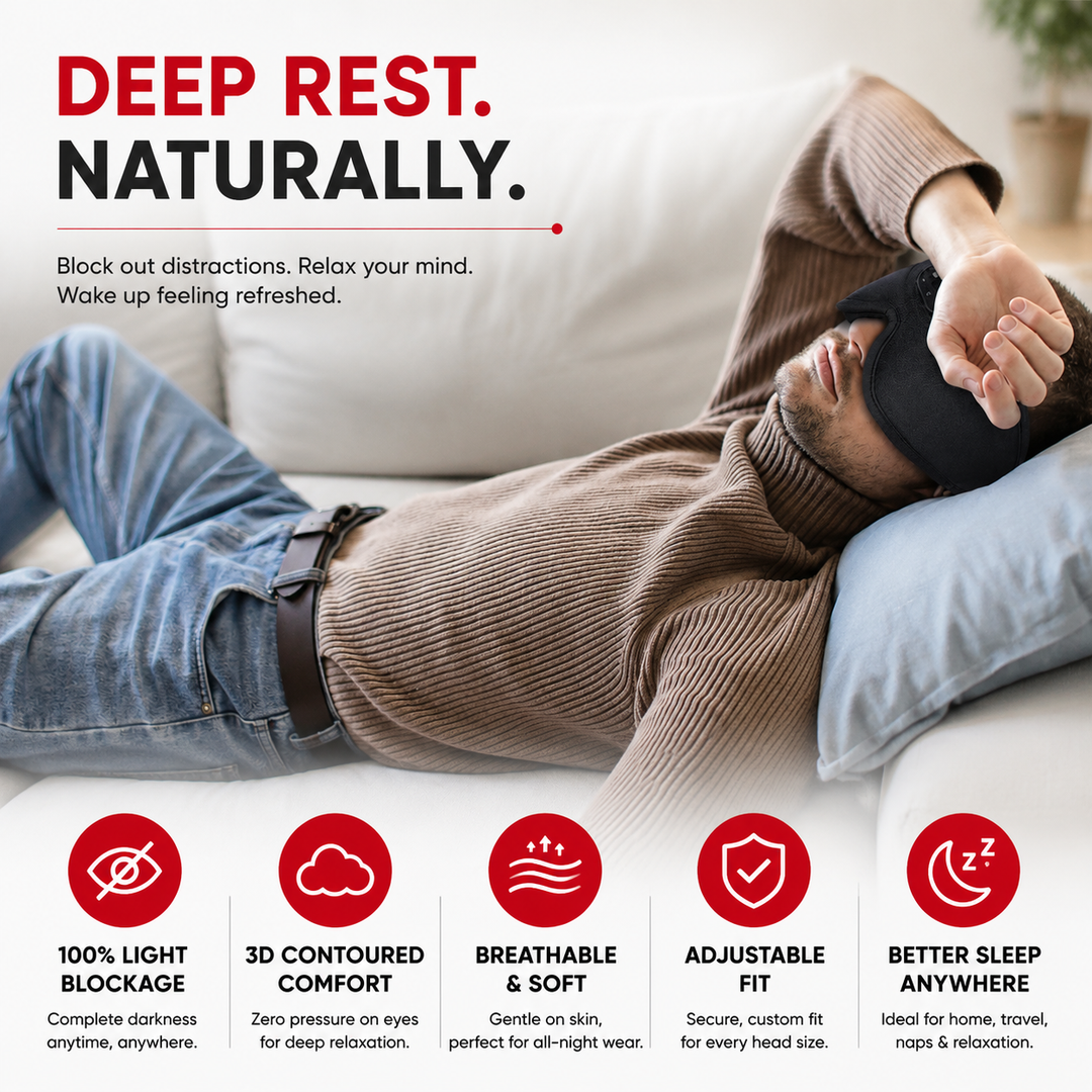 Premium Sleep Headphones Eye Mask Bluetooth 3D Blackout Sleeping Mask Wireless Audio Eye Cover for Travel Side Sleep Naps Relaxation Comfort