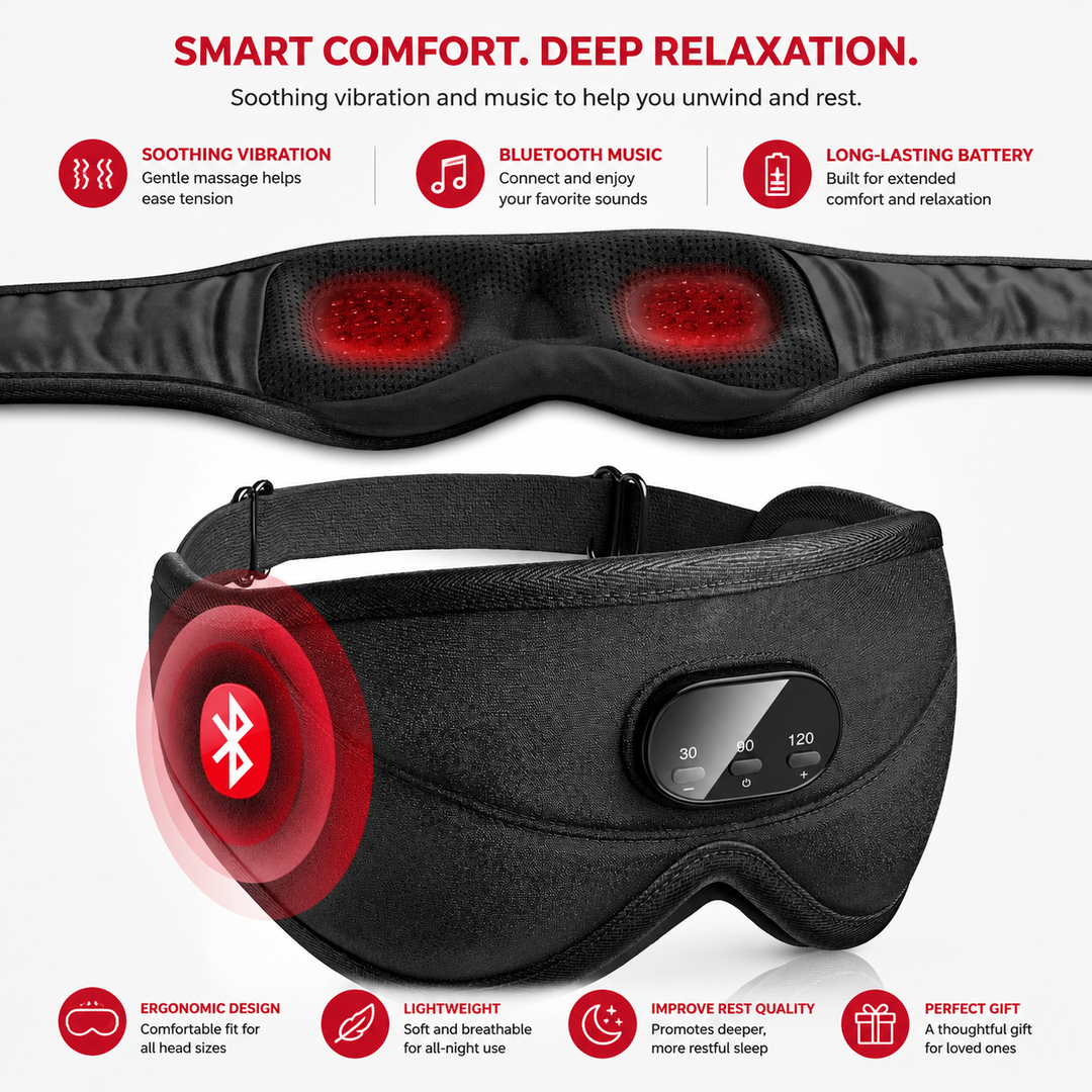 Premium Sleep Headphones Eye Mask Bluetooth 3D Blackout Sleeping Mask Wireless Audio Eye Cover for Travel Side Sleep Naps Relaxation Comfort