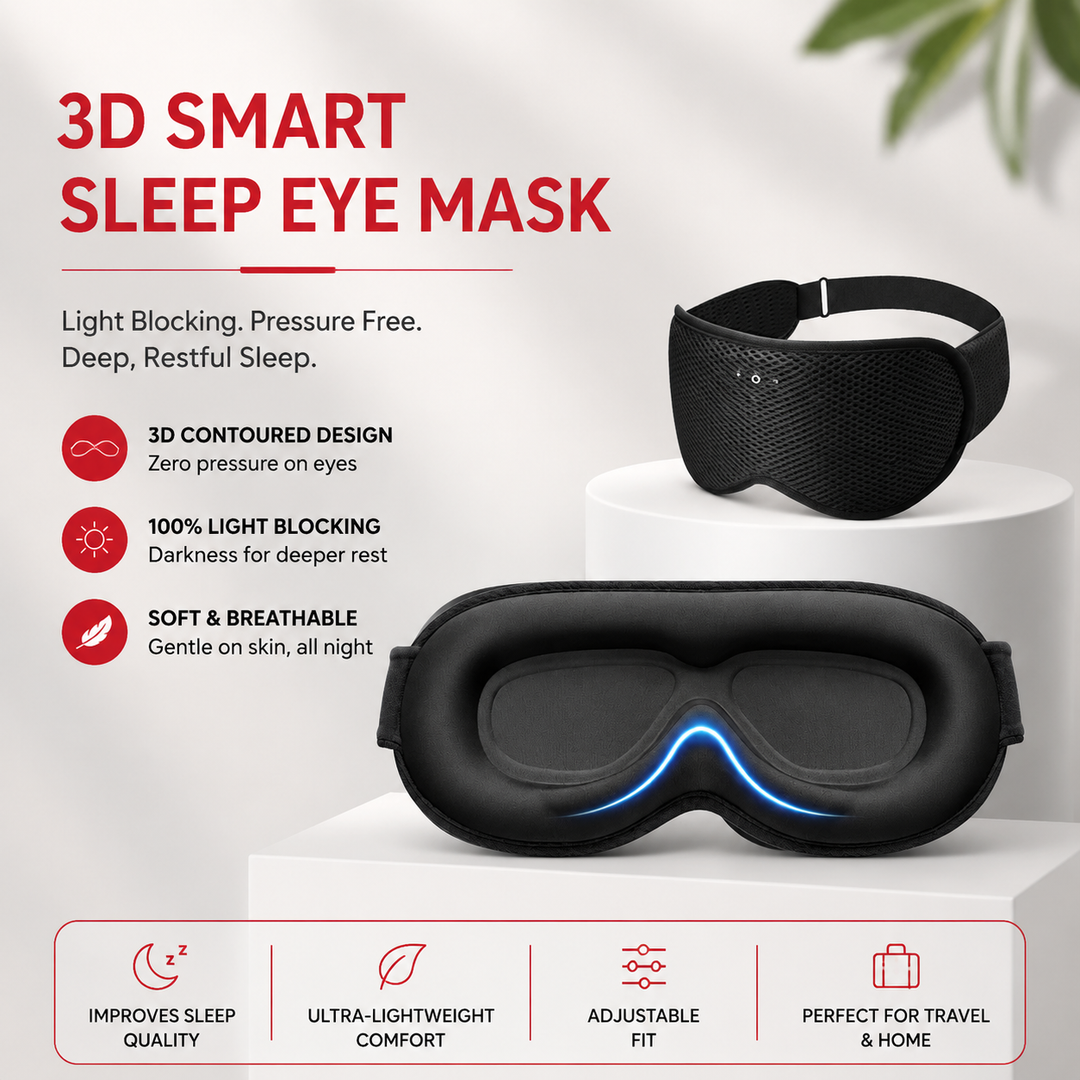 Premium Sleep Headphones Eye Mask Bluetooth 3D Blackout Sleeping Mask Wireless Audio Ultra Thin Speakers Adjustable Fit Travel Sleep Comfort