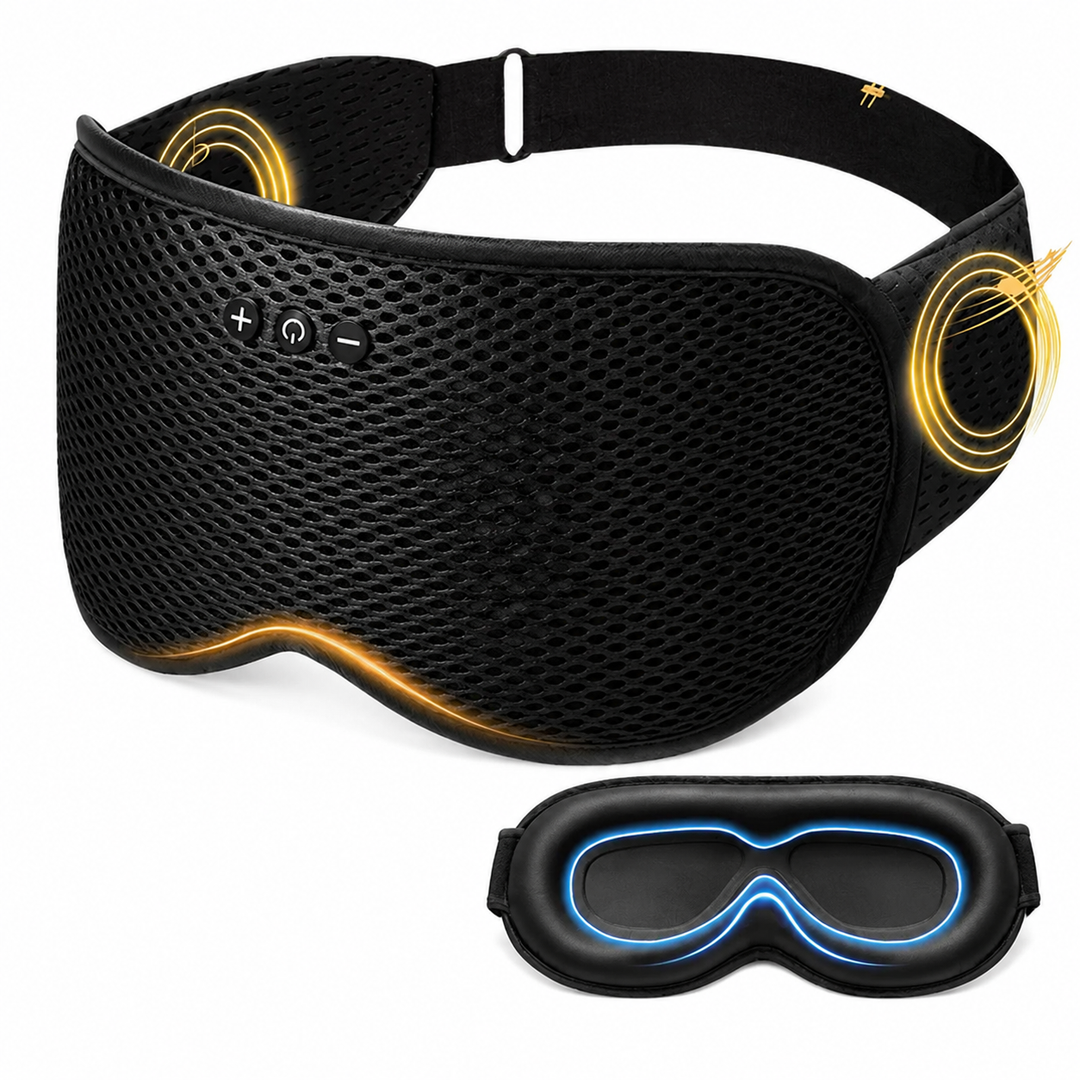 Premium Sleep Headphones Eye Mask Bluetooth 3D Blackout Sleeping Mask Wireless Audio Ultra Thin Speakers Adjustable Fit Travel Sleep Comfort