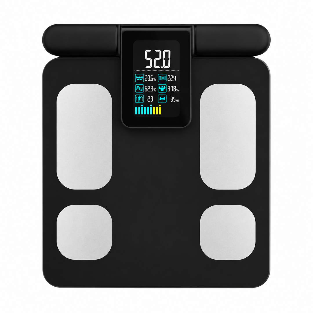 Premium Smart Body Composition Scale 8 Electrode BIA Digital Weight Scale Bluetooth App Connected BMI Body Fat Muscle Mass Water Tracking 180kg Capacity