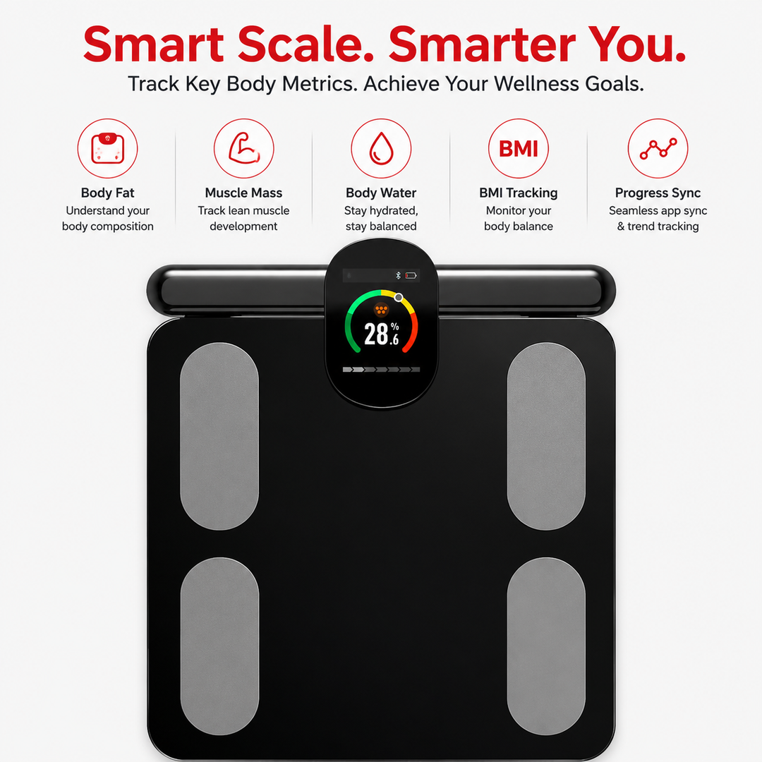 Premium Smart Body Composition Scale 8 Electrode Bioimpedance Body Fat Analyzer Digital Weight Scale BMI Muscle Water Bone Mass Smart App Bluetooth Home Use