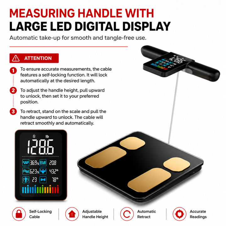 Premium Smart Body Composition Scale 8 Electrode Bioimpedance Body Fat Analyzer Digital Weight Scale BMI Muscle Water Bone Mass Smart App Bluetooth Home Use