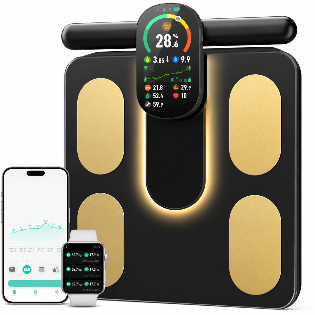 Premium Smart Body Composition Scale 8 Electrode Bioimpedance Body Fat Analyzer Digital Weight Scale BMI Muscle Water Bone Mass Smart App Bluetooth Home Use