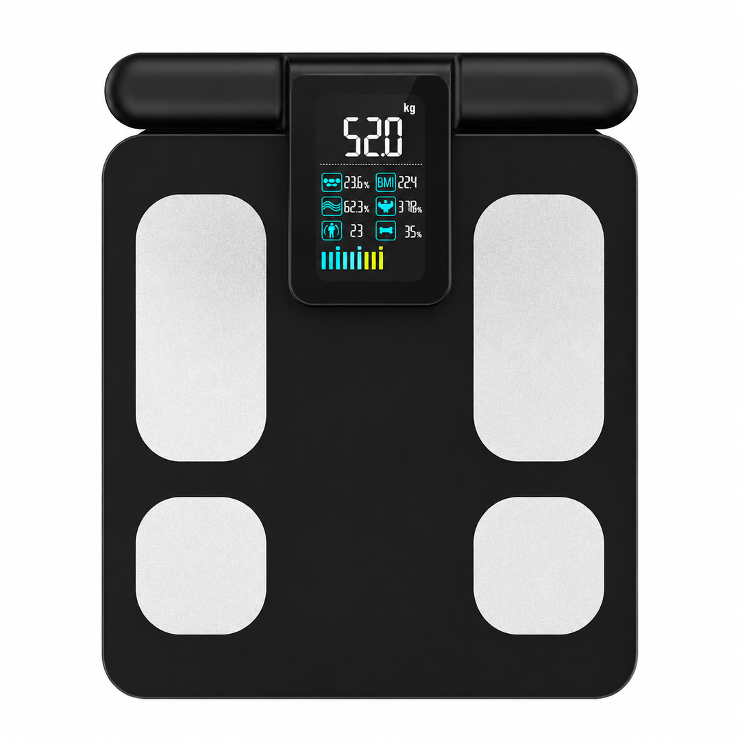 Premium Smart Body Composition Scale 8 Electrode Bioimpedance Digital Weight Scale Body Fat Muscle BMI Water Measurement Bluetooth App Home Fitness Tracker