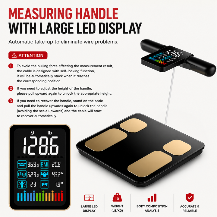 Premium Smart Body Composition Scale 8 Electrode Body Fat Analyzer Bioimpedance Digital Weight BMI Muscle Water Bone Mass Bluetooth App Home Use