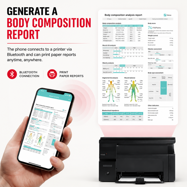 Premium Smart Body Composition Scale 8 Electrode Body Fat Analyzer Bioimpedance Digital Weight BMI Muscle Water Bone Mass Bluetooth App Home Use