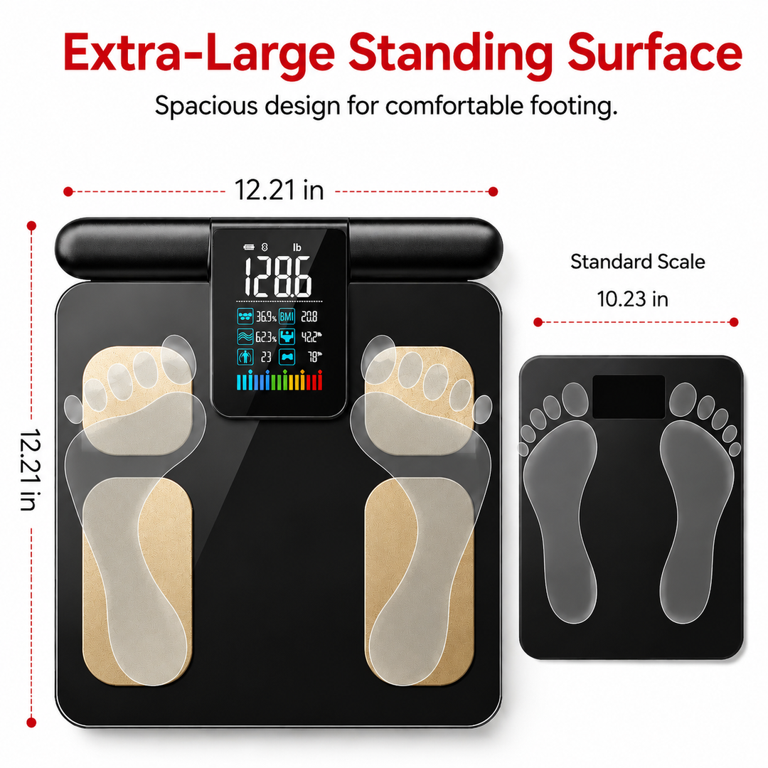 Premium Smart Body Composition Scale 8 Electrode Body Fat Analyzer Digital Weight Scale Bluetooth App Sync Fitness Tracker 180kg Home Use Device