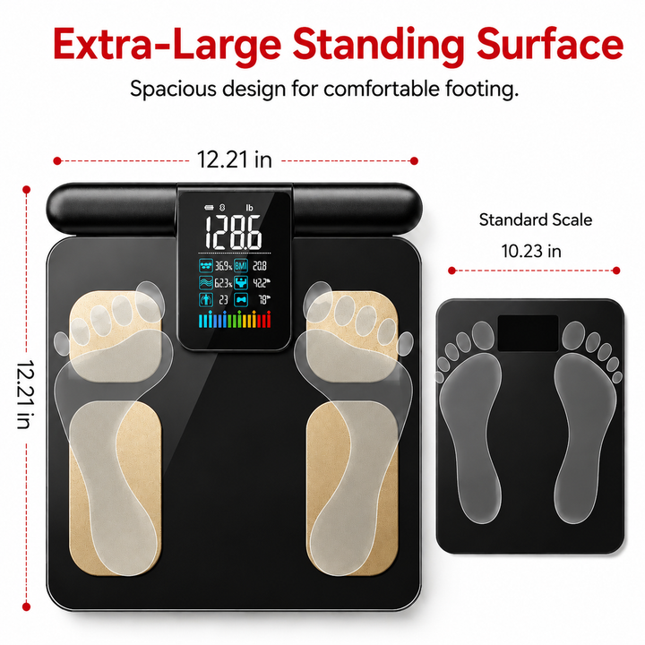 Premium Smart Body Composition Scale 8 Electrode Body Fat Analyzer Digital Weight Scale Bluetooth App Sync Fitness Tracker 180kg Home Use Device