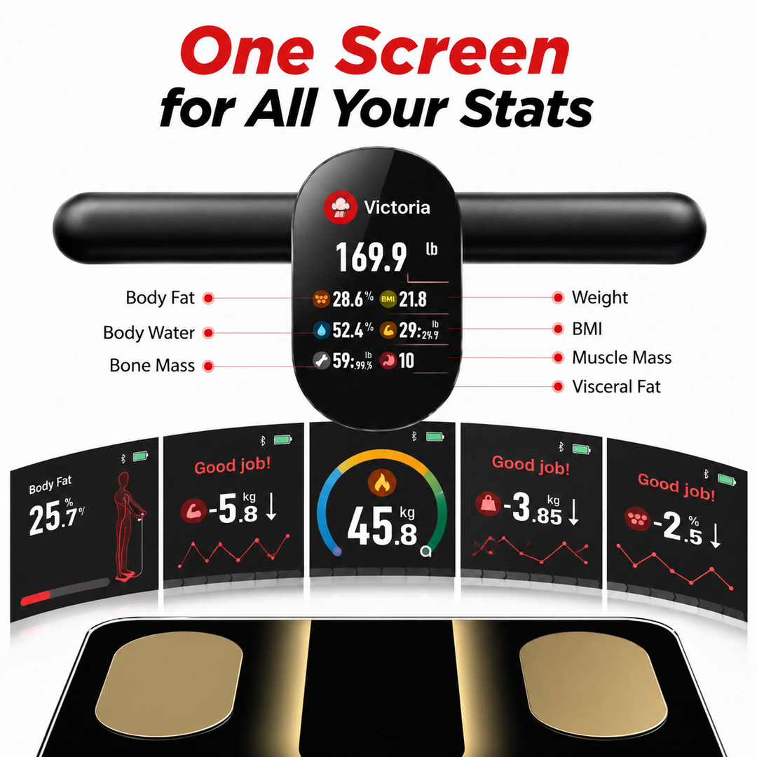 Premium Smart Body Composition Scale 8 Electrode Body Fat Analyzer Digital Weight Scale Bluetooth App Sync Fitness Tracker 180kg Home Use Device