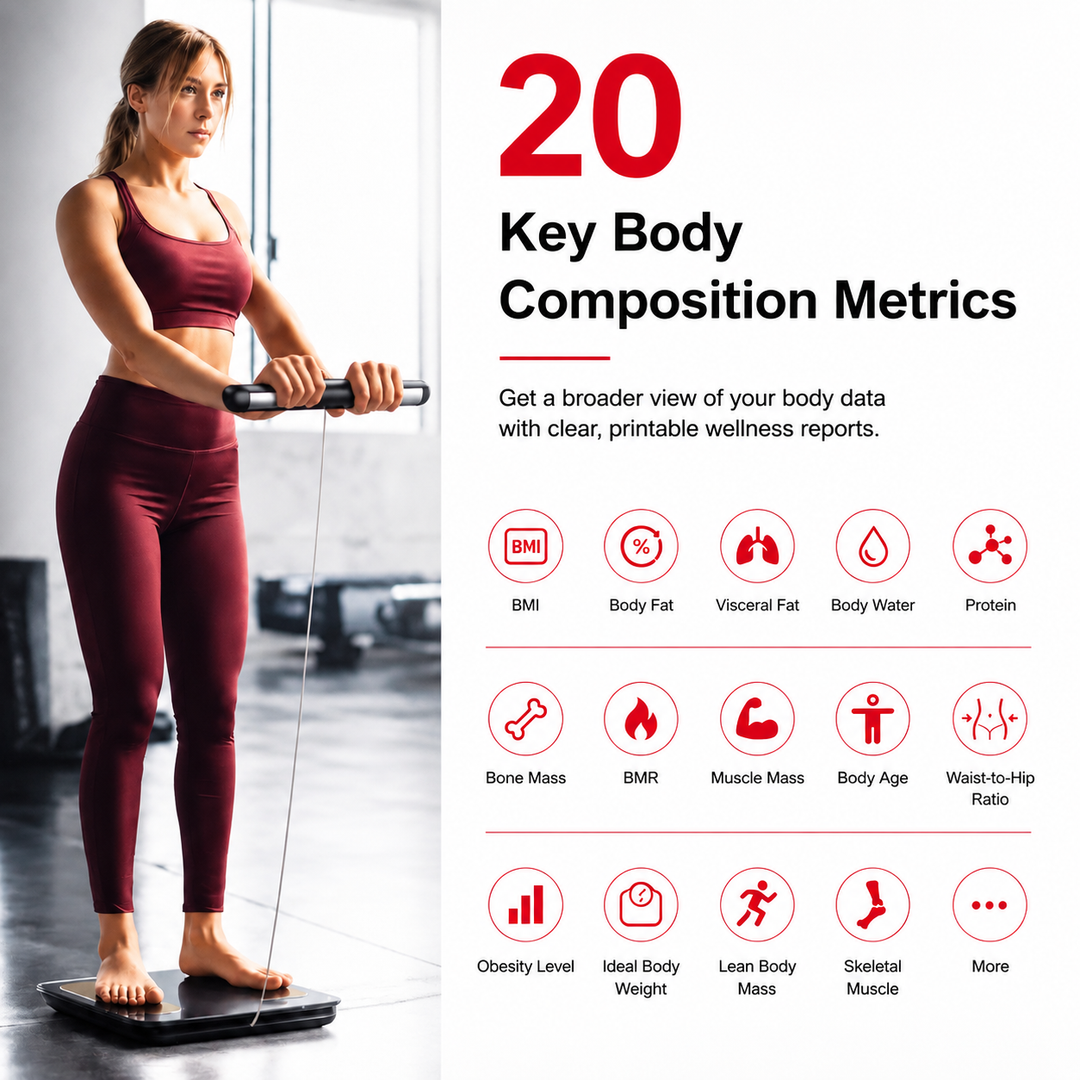 Premium Smart Body Composition Scale 8 Electrode Body Fat Analyzer Digital Weight Scale Bluetooth App Sync Fitness Tracker 180kg Home Use Device
