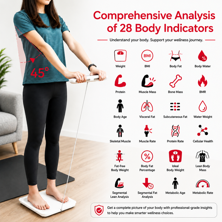 Premium Smart Body Composition Scale 8 Electrode Body Fat Analyzer Digital Weight Scale Bluetooth App Sync Fitness Tracker 180kg Home Use Device