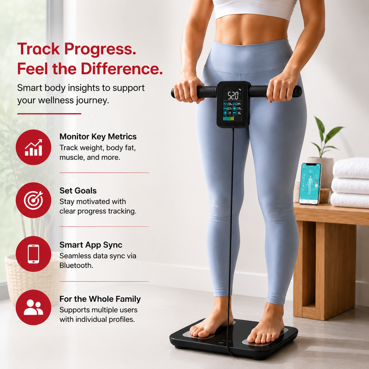 Premium Smart Body Composition Scale 8 Electrode Body Fat Analyzer Digital Weight Scale Bluetooth App Sync Fitness Tracker 180kg Home Use Device