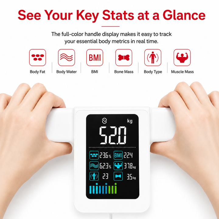Premium Smart Body Composition Scale 8 Electrode Body Fat Analyzer Digital Weight Scale Bluetooth App Sync Fitness Tracker 180kg Home Use Device