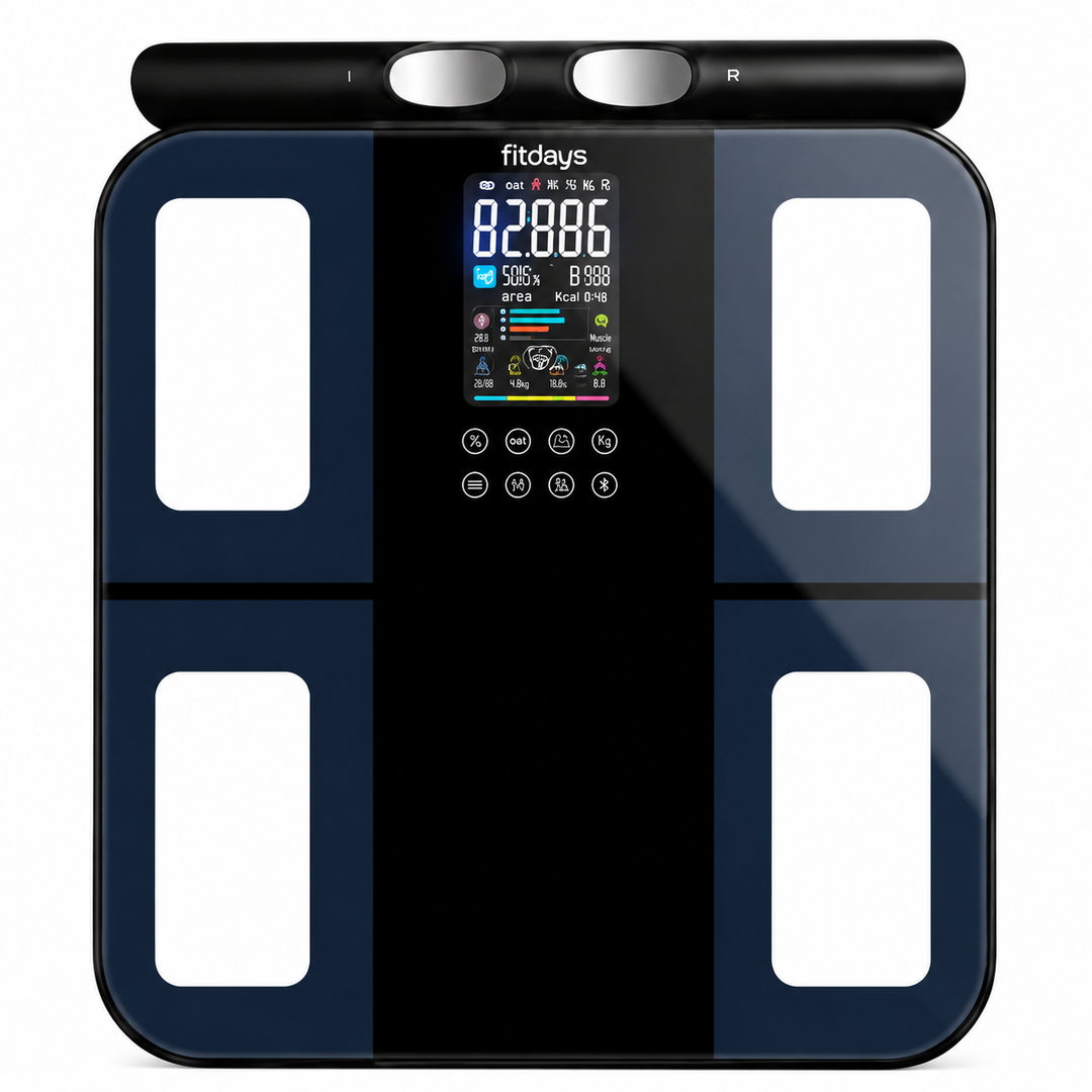 Premium Smart Body Composition Scale 8-Electrode Digital Body Fat Scale BMI Muscle Mass Visceral Fat App Tracking Handle Home Health Monitor Bluetooth