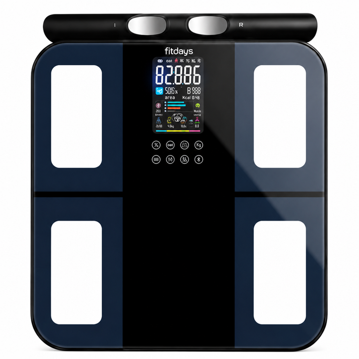 Premium Smart Body Composition Scale 8-Electrode Digital Body Fat Scale BMI Muscle Mass Visceral Fat App Tracking Handle Home Health Monitor Bluetooth
