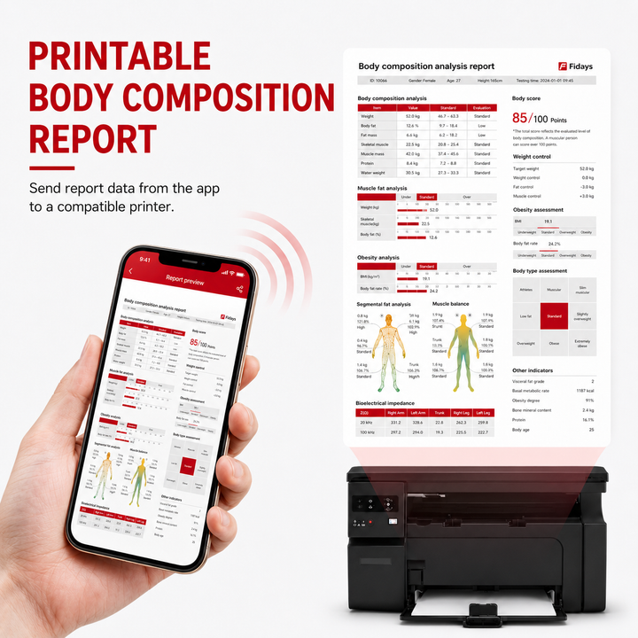Premium Smart Body Composition Scale 8 Electrode Digital Weight Scale Bluetooth App Sync Body Fat Muscle Water BMI Tracker 180kg LCD Multi User
