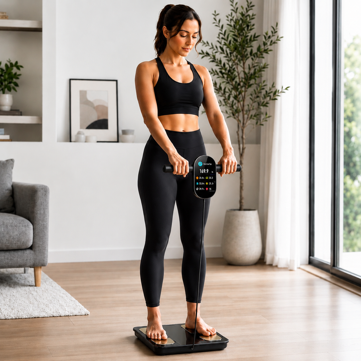 Premium Smart Body Composition Scale 8 Electrode Digital Weight Scale Bluetooth App Sync Body Fat Muscle Water BMI Tracker 180kg LCD Multi User
