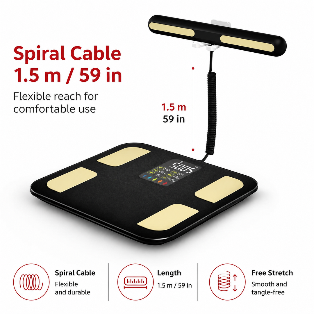 Premium Smart Body Composition Scale Digital Bioimpedance Body Fat Weight BMI Muscle Water Health Analyzer Bluetooth App High Precision Home Use Scale