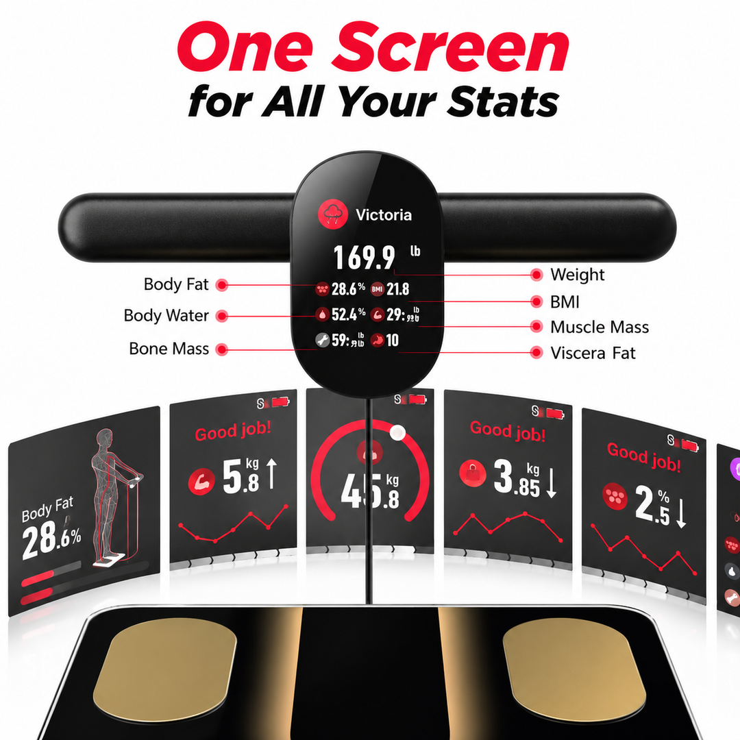 Premium Smart Body Composition Scale Digital Bioimpedance Body Fat Weight BMI Muscle Water Health Analyzer Bluetooth App High Precision Home Use Scale