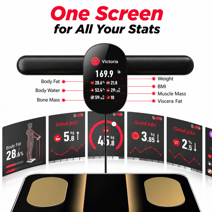 Premium Smart Body Composition Scale Digital Bioimpedance Body Fat Weight BMI Muscle Water Health Analyzer Bluetooth App High Precision Home Use Scale