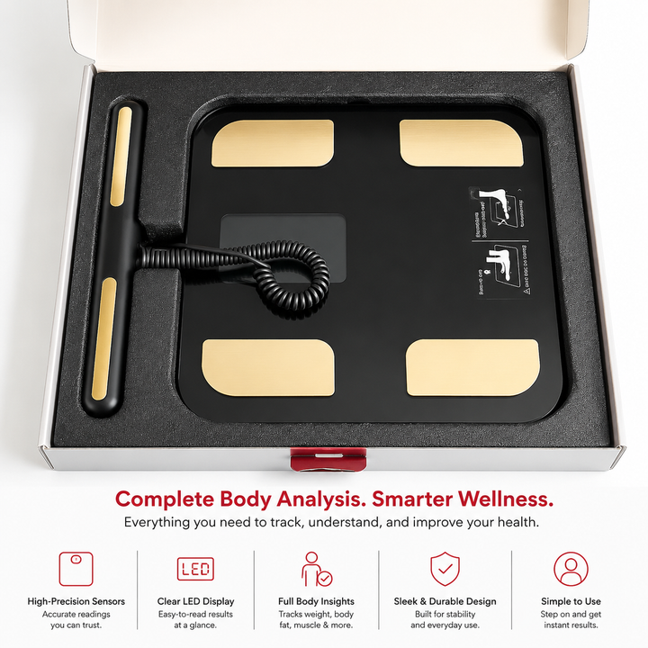 Premium Smart Body Composition Scale Digital Body Fat Weight BMI Muscle Mass Water Tracking Bluetooth Bioimpedance Health Analyzer Precision Scale