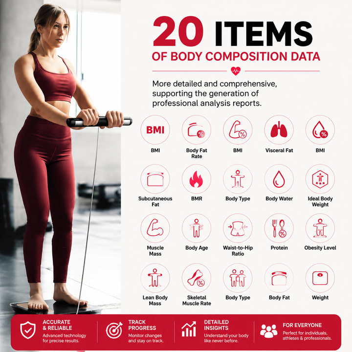 Premium Smart Body Composition Scale Digital Body Fat Weight BMI Muscle Mass Water Tracking Bluetooth Bioimpedance Health Analyzer Precision Scale