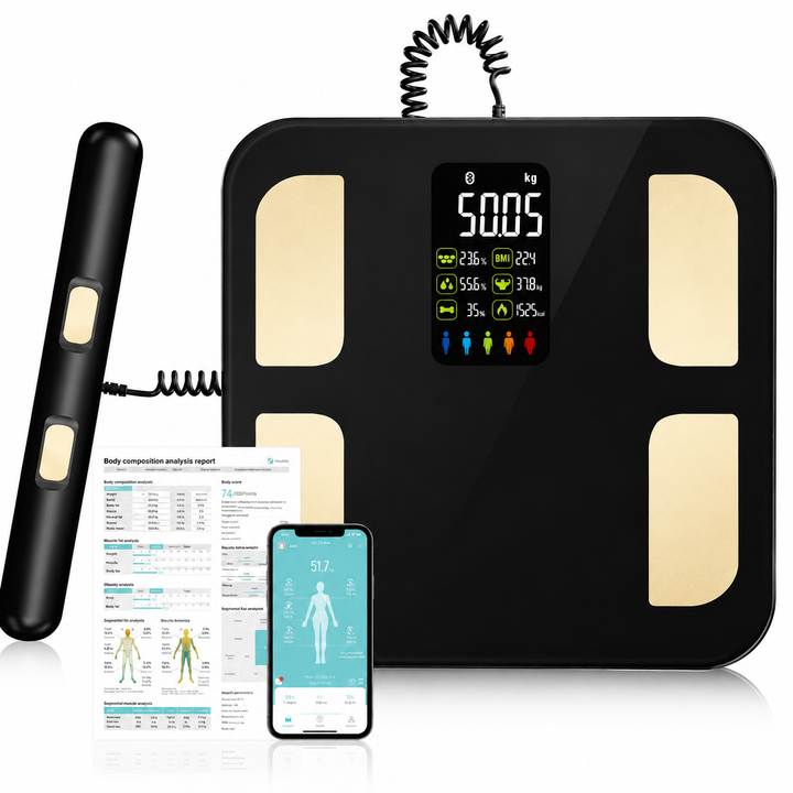 Premium Smart Body Composition Scale Digital Body Fat Weight BMI Muscle Mass Water Tracking Bluetooth Bioimpedance Health Analyzer Precision Scale