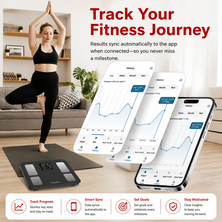Premium Smart Body Composition Scale with Handle 400 lb Capacity 8 Electrode Segmental Fat Muscle Analyzer Bluetooth App Sync Full Body Composition Monitor