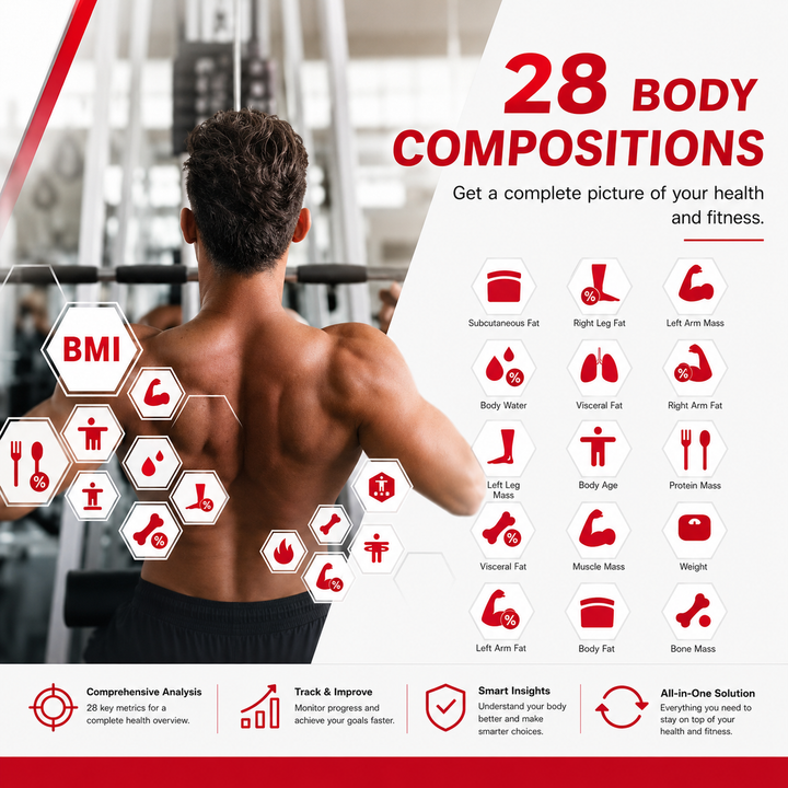 Premium Smart Body Fat Scale Digital Body Composition Scale Bluetooth BMI Tracker 180kg High Precision App Sync Rechargeable AAA Home Fitness Device