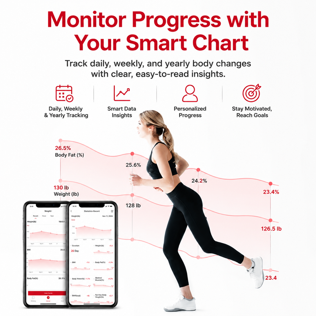 Premium Smart Body Fat Scale VA Display 15 Metrics Bluetooth Offline Mode 400 lb Capacity Heart Rate BMI Tracker Apple Google Fitbit Compatible Health