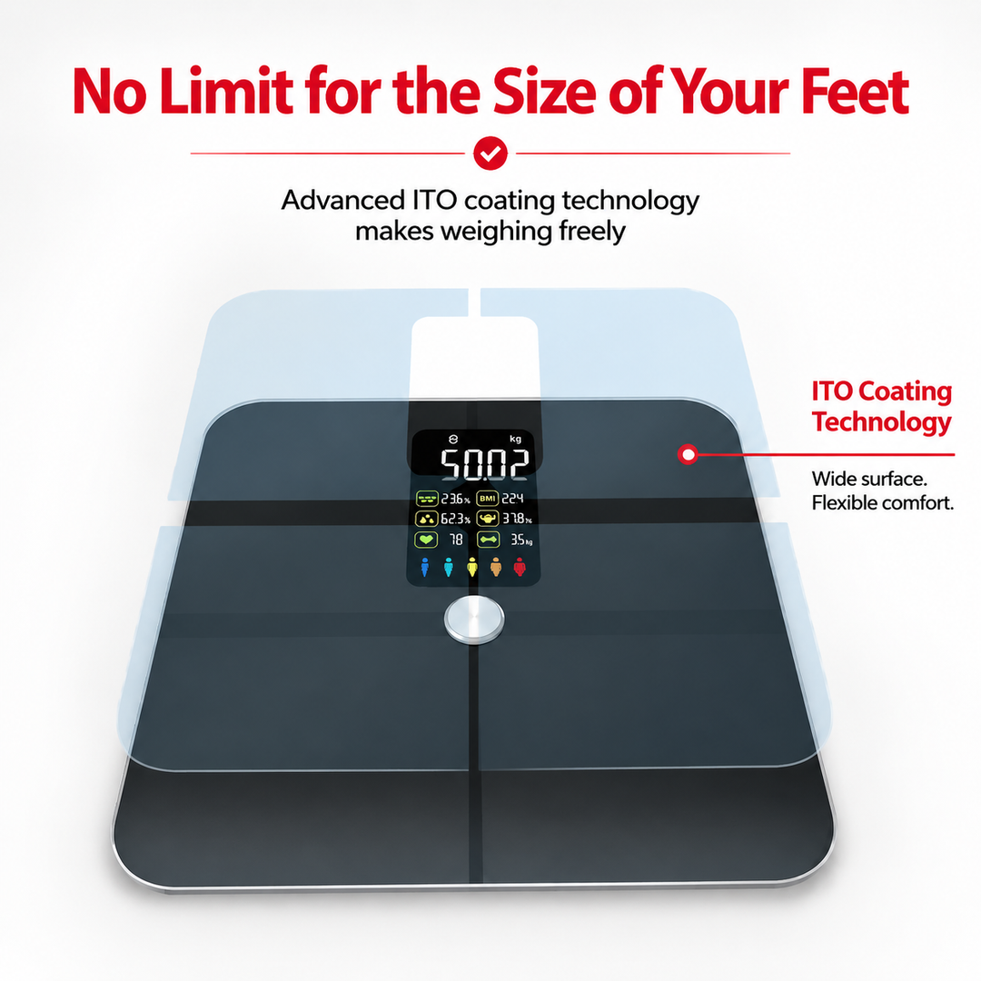 Premium Smart Body Fat Scale VA Display 15 Metrics Bluetooth Offline Mode 400 lb Capacity Heart Rate BMI Tracker Apple Google Fitbit Compatible Health