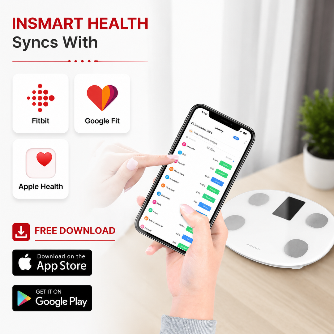 Premium Smart Body Weight Scale Bluetooth Digital LCD BMI Body Fat Muscle Mass Heart Rate Smart Fitness Tracker 180kg Capacity App Sync Multi User Scale